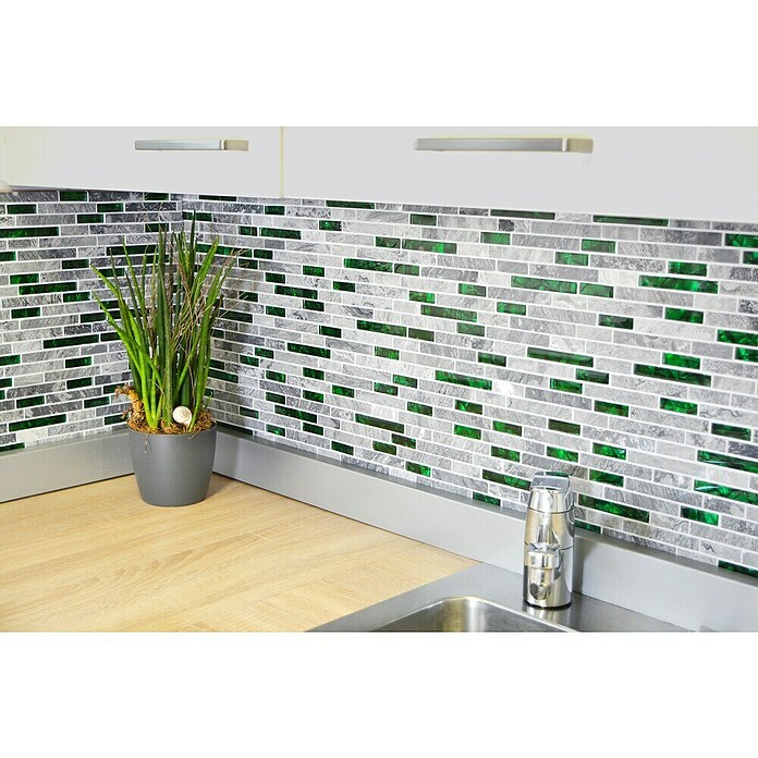 Mozaik pločica Verbund Crystal Mix XCM MV608  (29 x 30 cm, Sivo/Zelena) | BAUHAUS