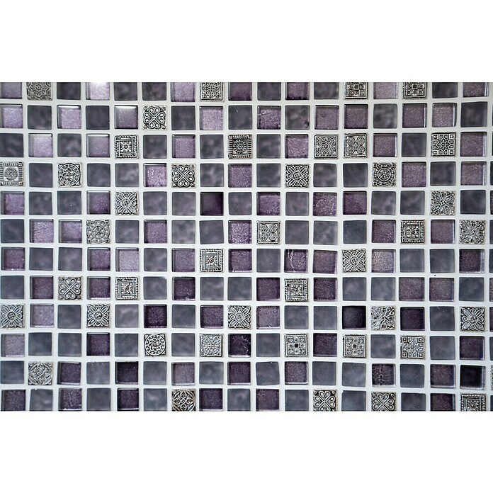 Mozaik pločica Quadrat Crystal Mix XCM M970  (30,5 x 32,2 cm, Lila, Sjaj) | BAUHAUS