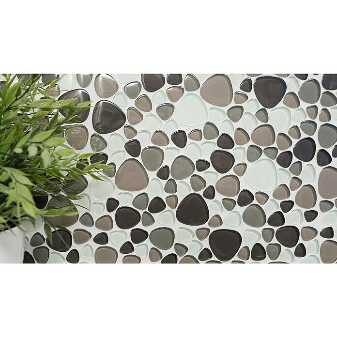 Mozaik pločica Kiesel Crystal Mix XCM PG66  (29,9 x 29,9 cm, Smeđa-bež-bijela, Sjaj) | BAUHAUS