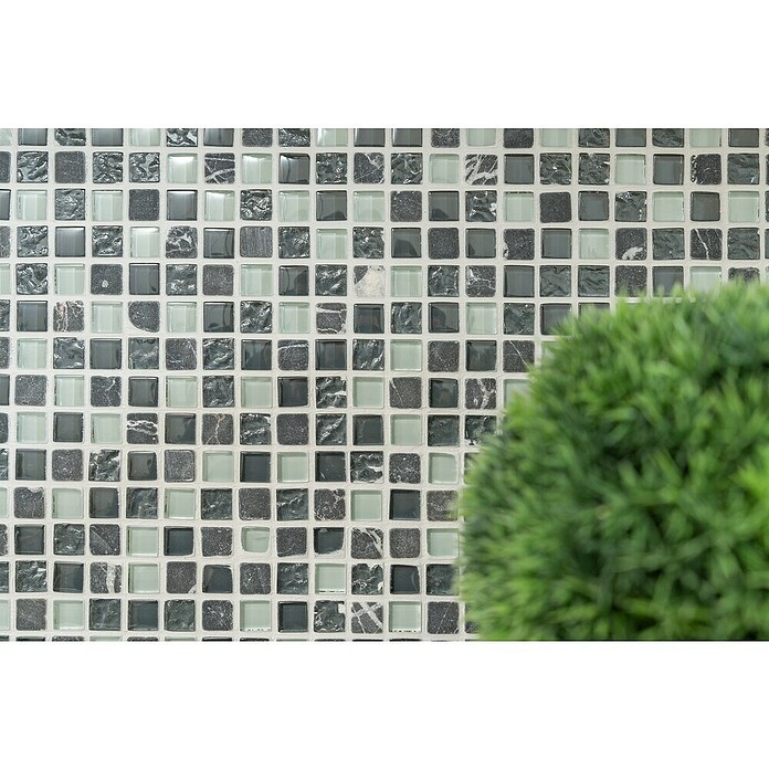 Mozaik pločica Quadrat Crystal Mix XCM M810  (30,5 x 32,2 cm, Sive boje, Sjaj) | BAUHAUS