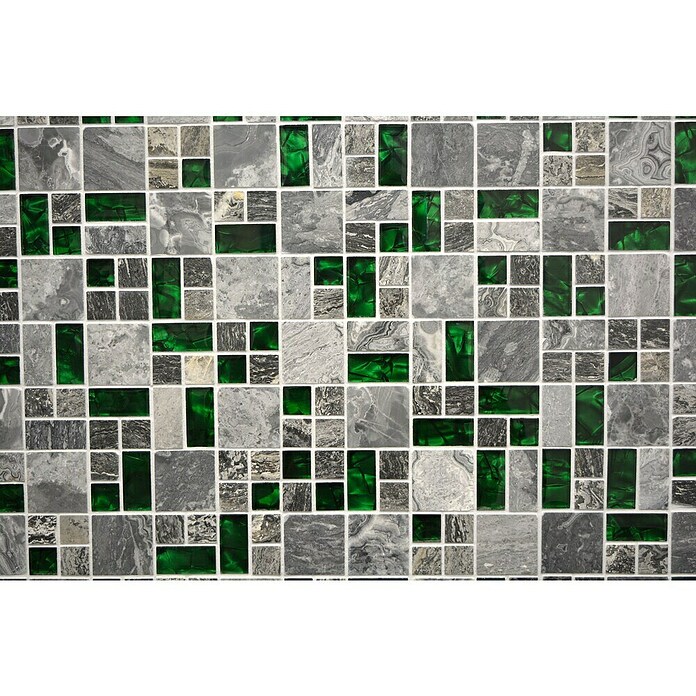 Mozaik pločica Kombi Crystal XCM MC509  (30 x 30 cm, Sivo/Zelena) | BAUHAUS
