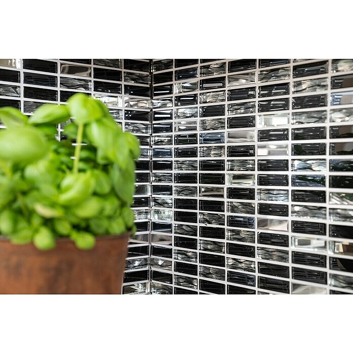 Mozaik pločica Crystal Mix XCM SM38  (29,8 x 30,4 cm, Crne boje, Sjaj) | BAUHAUS