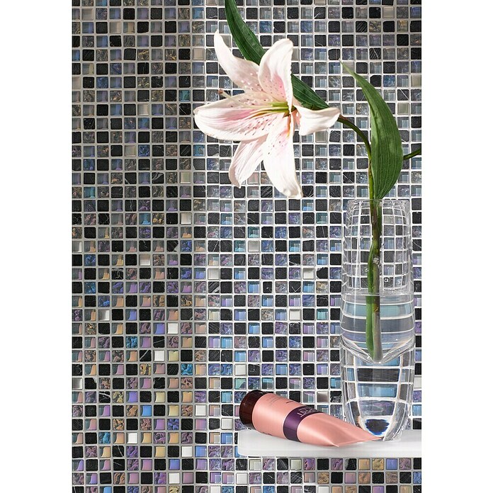 Mozaik pločica (32,2 x 30,5 cm, Siva, Sjajno)