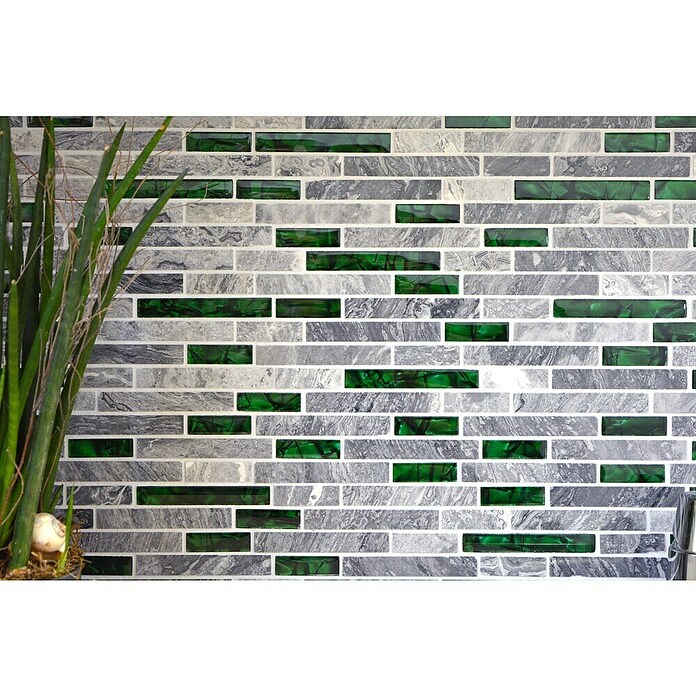 Mozaik pločica Verbund Crystal Mix XCM MV608  (29 x 30 cm, Sivo/Zelena) | BAUHAUS
