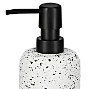 Camargue Seifenspender Stone Terrazzo (7,5 x 7,5 x 18 cm, Polyresin, Weiß/Schwarz) | BAUHAUS