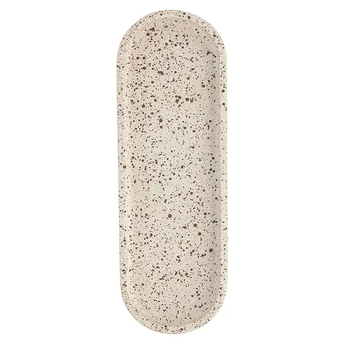 Camargue Badablage Stone Terrazzo - Breite: 10,7 cm, Polyresin, Beige/Braun - Längliche Dekoschale in Beige mit braunen Sprenkeln, ideal für Wohnaccessoires oder als Serviertablett. Stilvolles Design für jeden Raum.