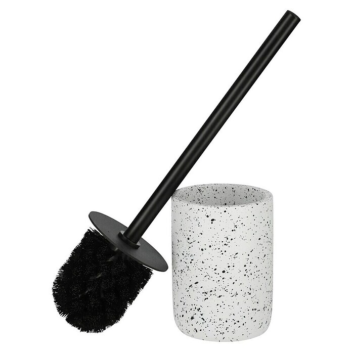 Camargue WC-Bürstengarnitur Stone Terrazzo (B x H: 9,6 x 39,5 cm, Polyresin, Weiß/Schwarz) | BAUHAUS