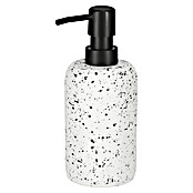 Camargue Seifenspender Stone Terrazzo (7,5 x 7,5 x 18 cm, Polyresin, Weiß/Schwarz) | BAUHAUS