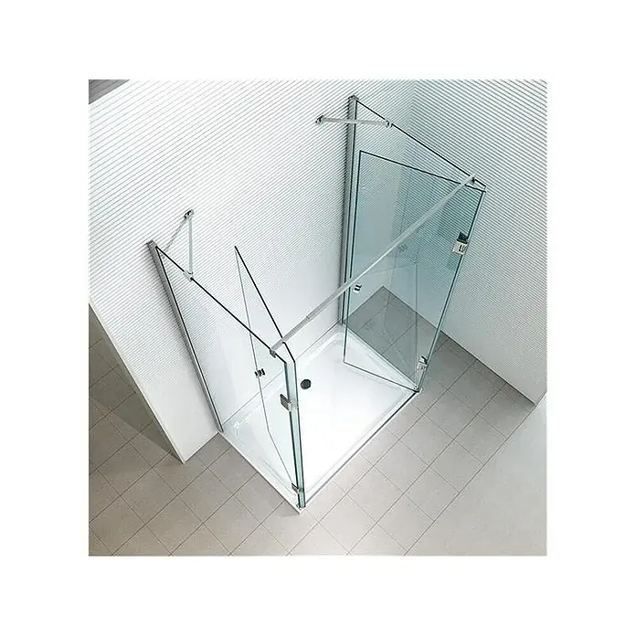 Glaszentrum Hagen U-Duschkabine 75x80x75x195 cm Ares U-Duschkabine - Eloxiert, Transparent