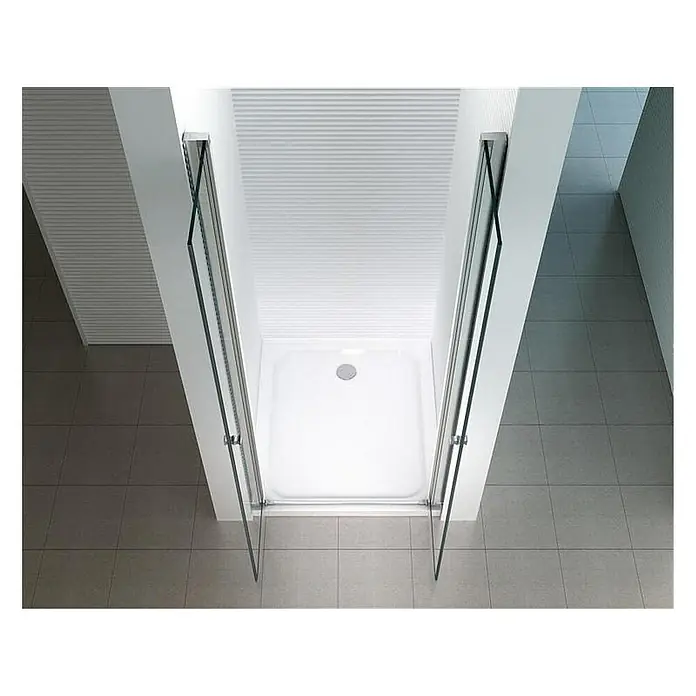 Glaszentrum Hagen Nischendusche 75x195 cm Nischentür Pendeltür 6mm ESG Glas - 75 x 195 cm, Eloxiert, TransparentTransparent, 6 mm