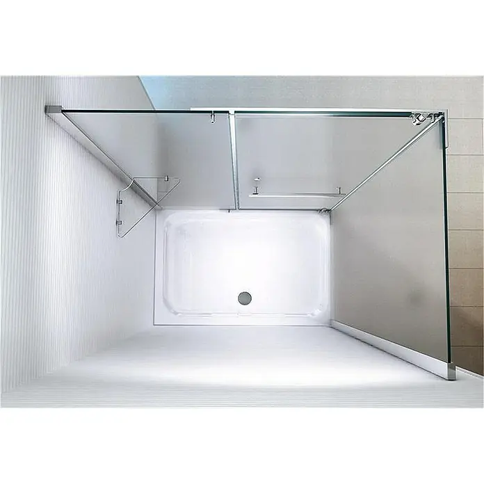 Glaszentrum Hagen Eckdusche 100x90x195cm - Hephaistos "Frost" Duschkabine Dusche Duschabtrennung - 8mm - 90 x 100 x 195 cm, Eloxiert, Satiniert, Stärke: 8 mm