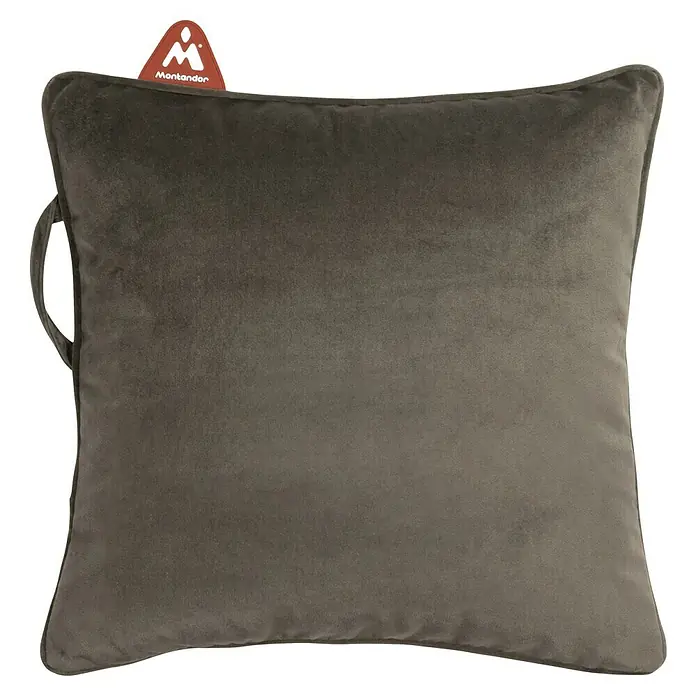 Montandor Heizkissen Wärmekissen - 45 x 45 cm, Braun - Graues Montandor Kissen mit einem weichen Bezug und einer dezenten Textur, perfekt für gemütliche Stunden auf dem Sofa oder im Bett.
