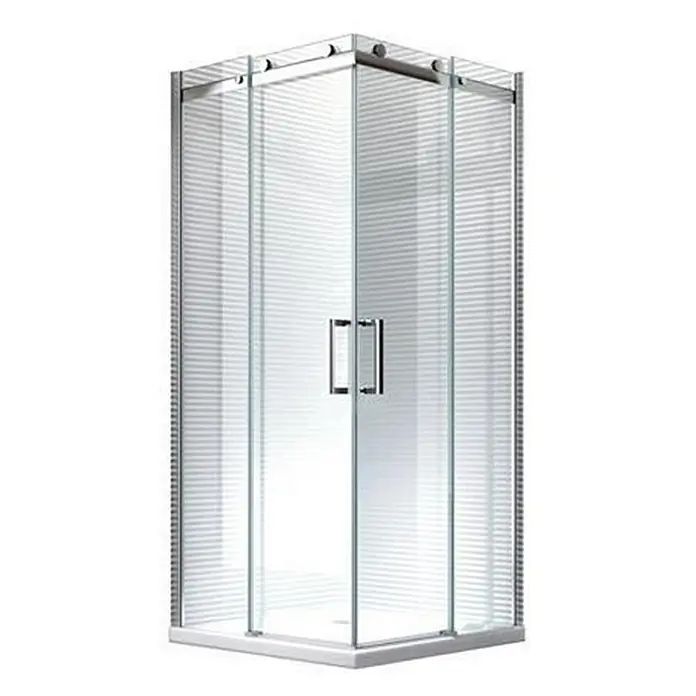 Glaszentrum Hagen Eckdusche 90x90x195 cm Artemis EckDusche Slide-Tür - 90 x 90 x 195 cm, Eloxiert, Transparent, Stärke: 8 mm