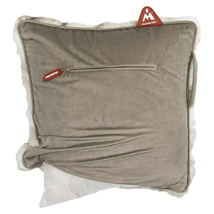 Montandor Heizkissen Wärmekissen - 45 x 45 cm, Taupe - Kuscheliges Kissen mit Montandor-Logo. Das perfekte Accessoire für Ihr Zuhause, das Wärme und Stil vereint.