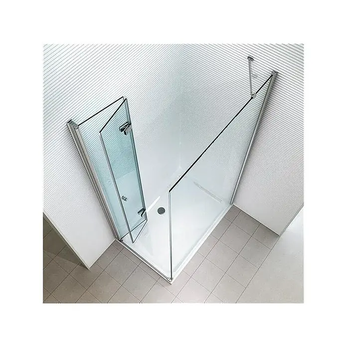 Glaszentrum Hagen Eckdusche 80x100x195 cm Nora Duschkabine - 100 x 80 x 195 cm, Imprägniert, Farblos, Stärke: 8 mm