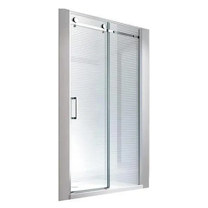 Glaszentrum Hagen Nischendusche 130x195 cm Schiebetür Duschtür ESG Glas - 130 x 195 cm, Eloxiert, TransparentTransparent, 8 mm