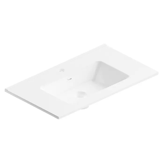 Camargue Pull Aufsatzwaschbecken - 80 x 45,5 cm, Weiß - Hier ist ein elegantes, rechteckiges Waschbecken in Weiß, das durch sein minimalistisches Design und seine klare Form besticht. Ideal für moderne Badezimmer.