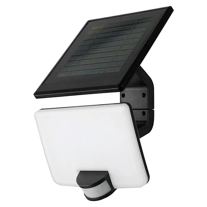 MegaLight Solar-LED-Strahler - 8 W, 4.000 K, 800 lm, 17,8 x 14 x 29 cm, IP54 - Solarbetriebene LED-Leuchte mit Bewegungssensor für den Außenbereich. Perfekt für Sicherheit und Beleuchtung mit umweltfreundlicher Energie.