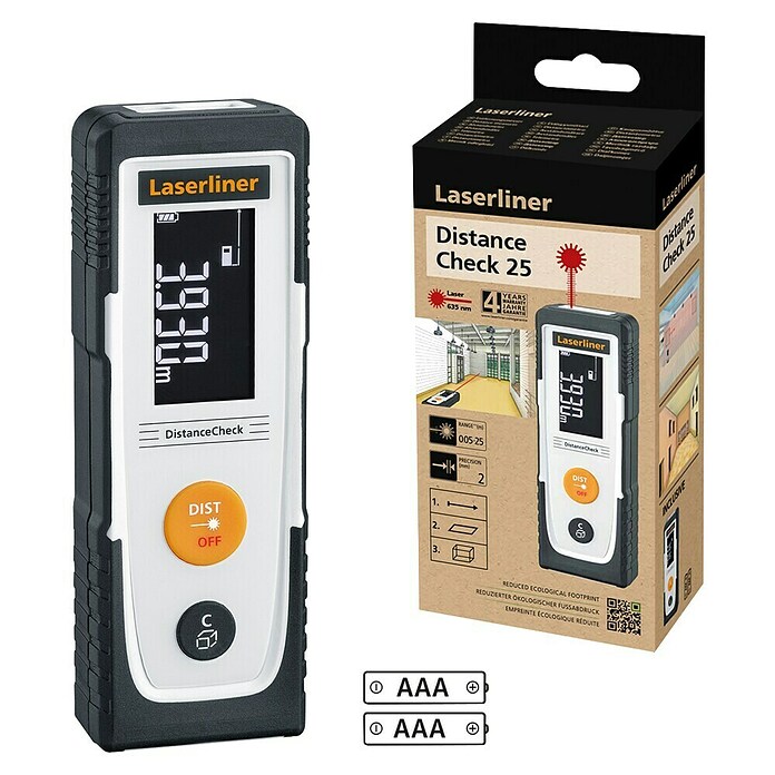 Laserliner Laserafstandsmeter DistanceCheck 25 (Meetnauwkeurigheid: 2 mm, Laserklasse: 2) | BAUHAUS