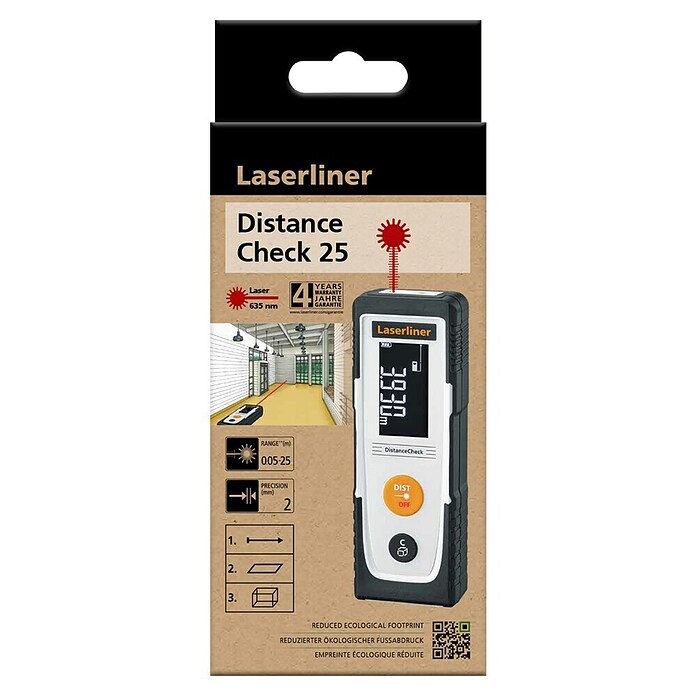 Laserliner Laserafstandsmeter DistanceCheck 25 (Meetnauwkeurigheid: 2 mm, Laserklasse: 2) | BAUHAUS