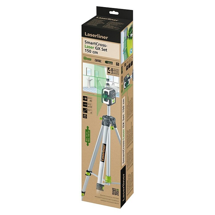 Laserliner Kruislijnlaser SmartCross-Laser GX Set 150 cm (Meetnauwkeurigheid: ± 0,3 mm/m, Met statief) | BAUHAUS