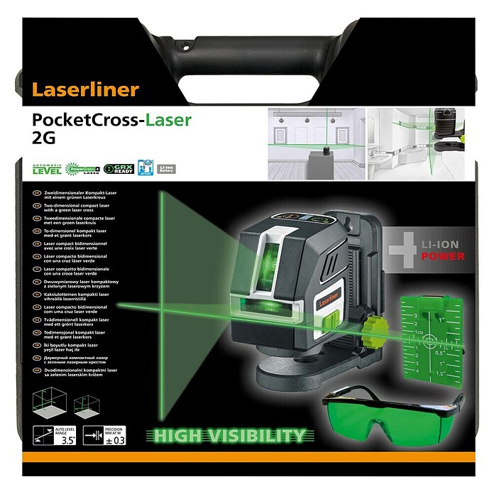 Laserliner Kruislijnlaser PocketCross-Laser 2G (Meetnauwkeurigheid: ± 0,3 mm/m) | BAUHAUS