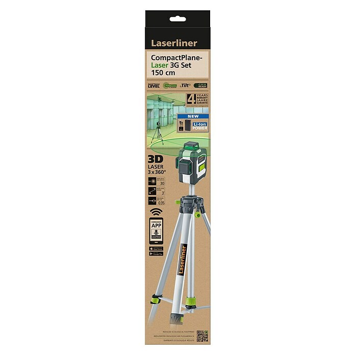 Laserliner Linienlaser CompactPlane-Laser 3G Set 150cm (Max. Arbeitsbereich: 0 m - 30 m) | BAUHAUS