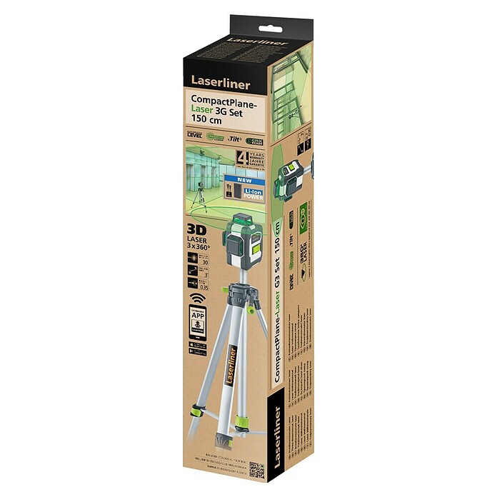 Laserliner Linienlaser CompactPlane-Laser 3G Set 150cm (Max. Arbeitsbereich: 0 m - 30 m) | BAUHAUS
