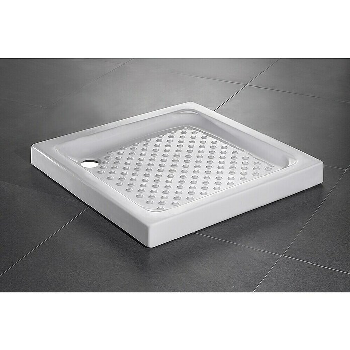 Plato de ducha porcelánico (L x An: 80 x 80 cm, Porcelana sanitaria, Blanco)