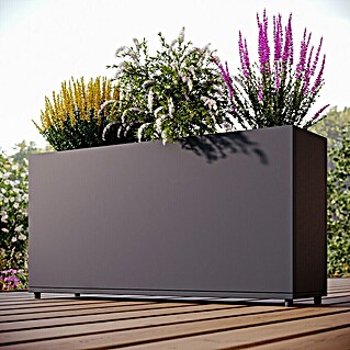 Sunfun Lumar Pflanzkübel eckig (Außenmaß (L x B x H): 89 x 23 x 45 cm, Stahl, Night-Grey)