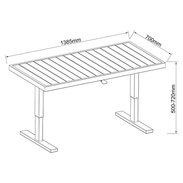 Sunfun Maja Garten-Loungetisch (L x B x H: 138,5 x 70 x 72 cm, Stahl, Night-Grey) | BAUHAUS