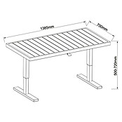 Sunfun Maja Garten-Loungetisch (L x B x H: 138,5 x 70 x 72 cm, Stahl, Night-Grey) | BAUHAUS