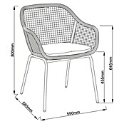 Sunfun Sarah Gartensessel Rope (Stahl, Olefin, Night Grey, B x T x H: 59 x 58 x 80 cm) | BAUHAUS