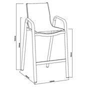 Sunfun Gastro Vrtni barski stol  (Jeklo, Tekstil, Možnost nakladanja, Antracit, Š x G x V: 53,5 x 74 x 110 cm) | 8350 - Stühle Textilen | ICAB - Sommermöbel Stühle | ICA - Sommermöbel | IC - Freizeit im Garten | I - Stadtgarten | BAUHAUS