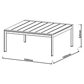 Sunfun Maja Garten-Loungetisch Holzoptik (L x B x H: 100 x 100 x 42 cm, Aluminium, Polywood, Night-Grey) | BAUHAUS