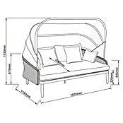Sunfun Solo Rope Lounge kavč  (Š x G x V: 187 x 114 x 81,5 cm, Aluminij, Olefin, Siva) | 8303 - Loungeset | ICAE - Sommermöbel Loungemöbel | ICA - Sommermöbel | IC - Freizeit im Garten | I - Stadtgarten | BAUHAUS