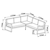 Sunfun Maja Lounge kotni element  (Aluminij, Olefin, Siva) | 8303 - Loungeset | ICAE - Sommermöbel Loungemöbel | ICA - Sommermöbel | IC - Freizeit im Garten | I - Stadtgarten | BAUHAUS