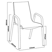 Sunfun Gastro Vrtni fotelj Gastro  (Jeklo, Tekstil, Možnost nakladanja, Antracit, Š x G x V: 57,5 x 68,5 x 88 cm) | 8350 - Stühle Textilen | ICAB - Sommermöbel Stühle | ICA - Sommermöbel | IC - Freizeit im Garten | I - Stadtgarten | BAUHAUS