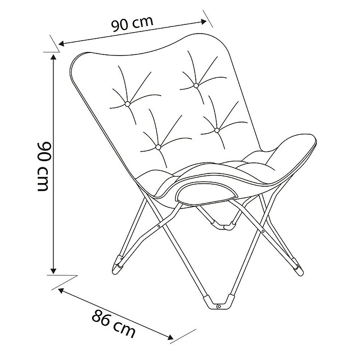 Sunfun Garten-Loungesessel Padded (B x T x H: 90 x 86 x 90 cm, Anthrazit) | BAUHAUS