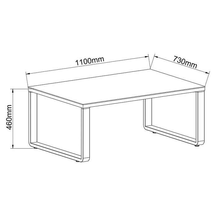 Sunfun Maja Garten-Loungetisch (L x B x H: 110 x 73 x 46 cm, Aluminium, Sicherheitsglas, Night-Grey) | BAUHAUS