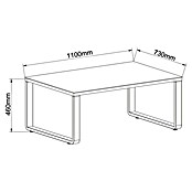 Sunfun Maja Garten-Loungetisch (L x B x H: 110 x 73 x 46 cm, Aluminium, Sicherheitsglas, Night-Grey) | BAUHAUS
