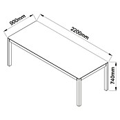 Sunfun Maja Gartentisch (L x B x H: 220 x 90 x 74 cm, Aluminium, Anthrazit) | BAUHAUS