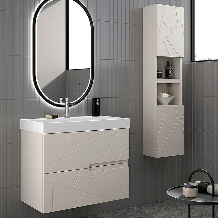 Duplach Mueble de lavabo Gurla (L x An x Al: 45 x 80 x 60 cm, Beige, Melamina) | BAUHAUS