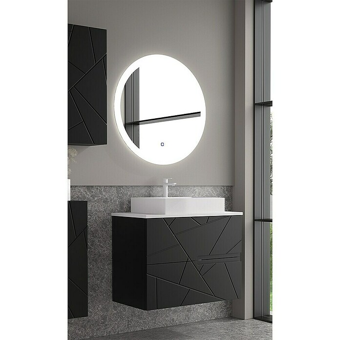 Duplach Mueble de lavabo Gurla (L x An x Al: 45 x 60 x 60 cm, Negro, Melamina) | BAUHAUS