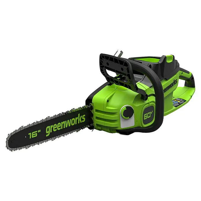Greenworks 60V Akkusystem Akku-Kettensäge BL 40 cm Gen2 - Ohne Akku, Schwertlänge: 40 cm - Eine Greenworks 60V Akku-Kettensäge mit 16-Zoll-Sägeblatt, ideal für Baumschnitt und Brennholz.