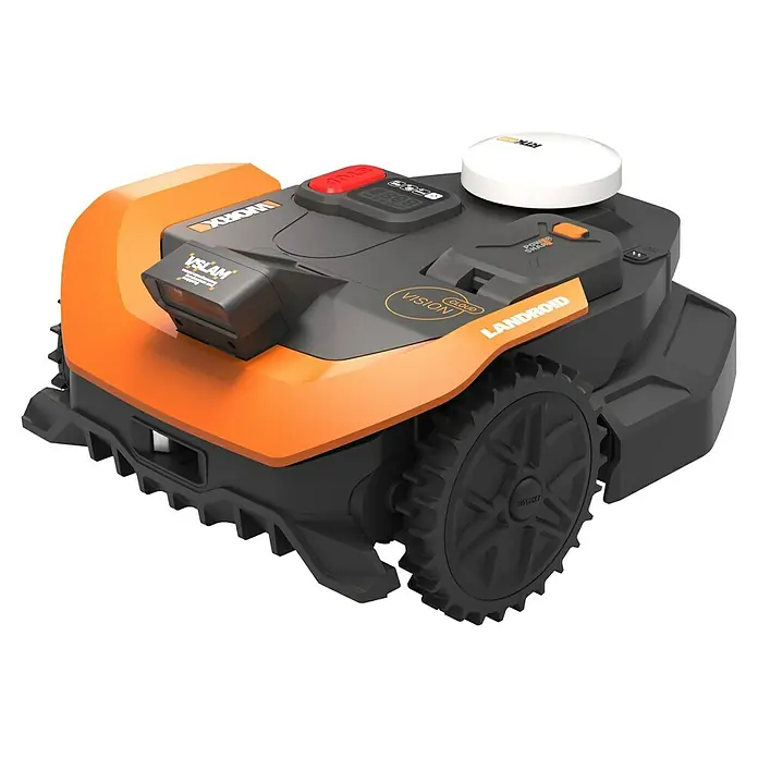 Worx PowerShare 20V Mähroboter L1200 Vision Cloud WR312E - 1.200 m², Schnittbreite: 22 cm, Satellitengestützte Navigation, RTK - Der Worx Landroid Vision Rasenmähroboter mit intelligentem Navigationssystem für einen präzisen und effizienten Rasenschnitt.