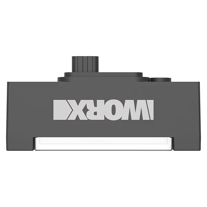 Worx Lichtmodul für Mähroboter WA0715 - Worx Landroid Vision Cloud AWD Mähroboter - Produktansicht der Worx-Batterie mit dem Logo. Robustes Design für Werkzeuge. Zuverlässige Energiequelle für verschiedene Anwendungen.