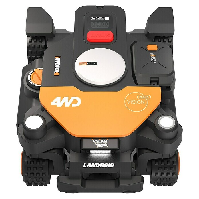 Worx PowerShare 20V Mähroboter L4000 AWD Landroid Vision Cloud AI RTK WR344E (4 000 m², Schnittbreite: 22 cm, Satellitengestützte Navigation, RTK) | BAUHAUS