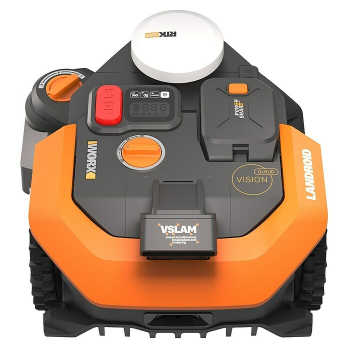 Worx PowerShare 20V Mähroboter M800 Vision Cloud WR308E (800 m², Schnittbreite: 18 cm, Satellitengestützte Navigation, RTK) | BAUHAUS