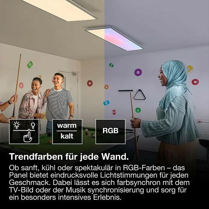 Osram Smart+ LED-Panel Planon Magic RGB + Tunable White - 36 W, L x B x H: 119,5 x 29,5 x 6 cm, Weiß, RGBW - Smart LED Panel mit verschiedenen Farbeinstellungen.